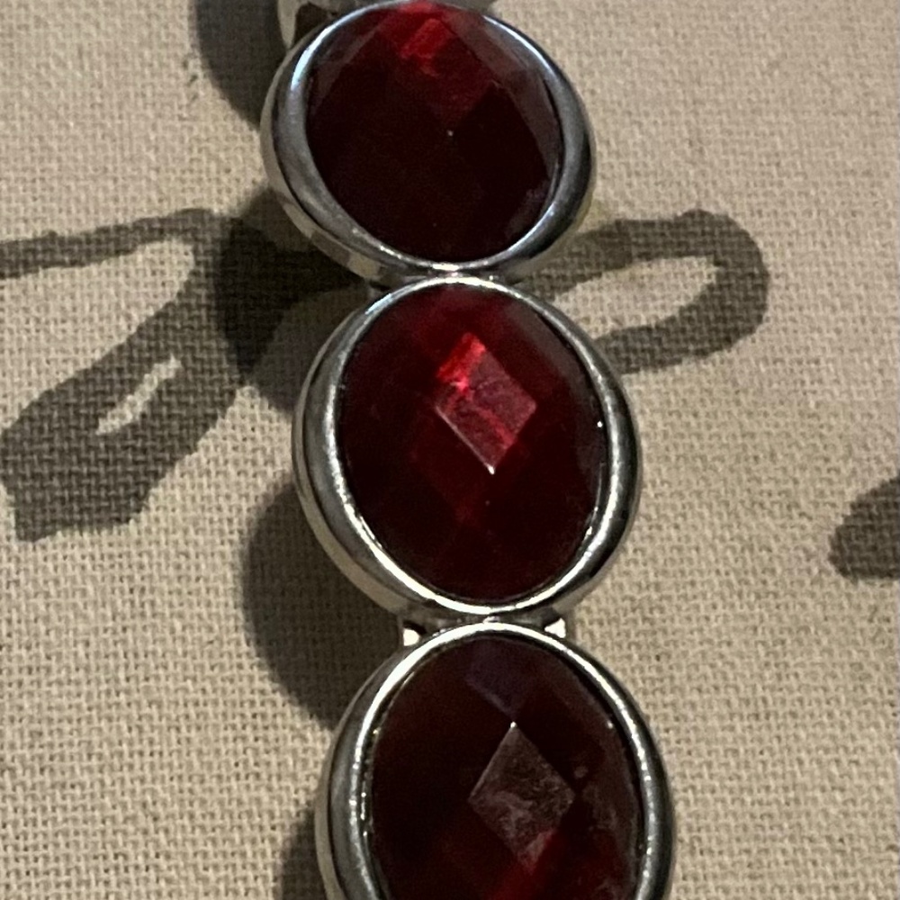 Beautiful Vintage  Red Embellished Barrette